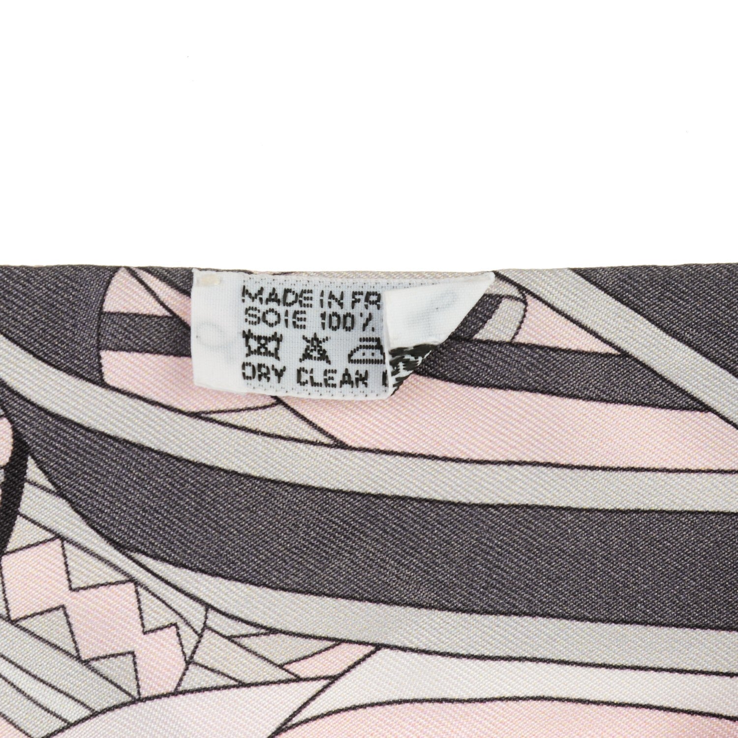 Hermes Silk Les Flots Du Cheval Twilly Gris Rose Pale Black 4 of 5