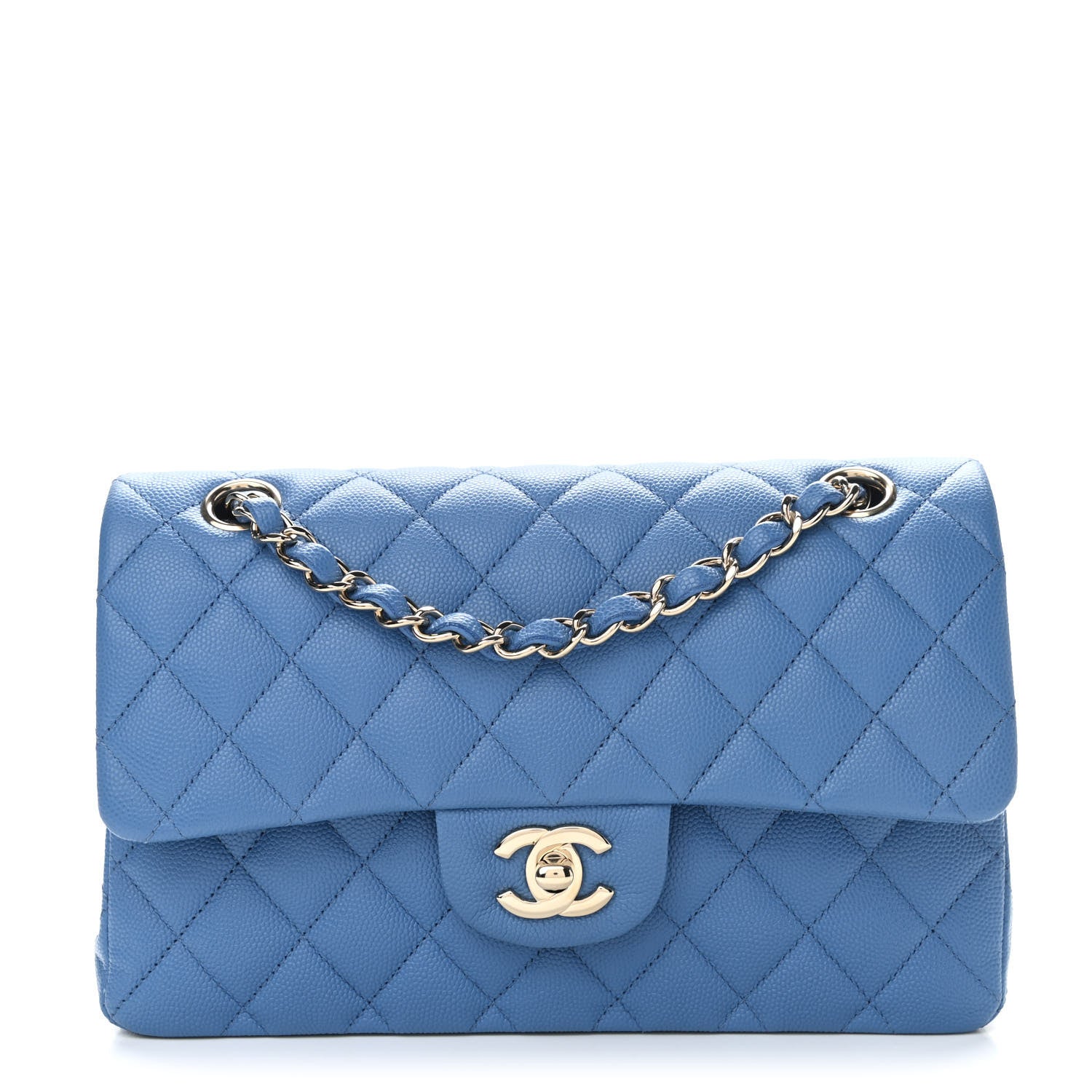 Chanel Caviar Quilted Small Double Flap Blue 1 of 9
