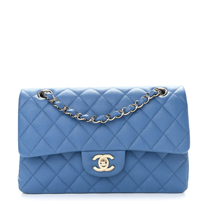 Chanel Caviar Quilted Small Double Flap Blue 1 of 9