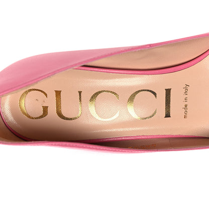 Gucci Malaga Kid GG Split Back Pumps 38 Pink Tropical Flower 8 of 13