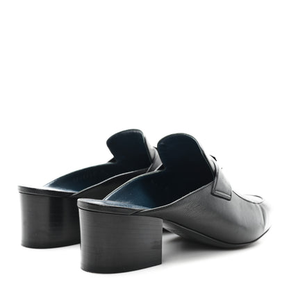 Hermes Goatskin Paradis Mules 37.5 Black 5 of 10