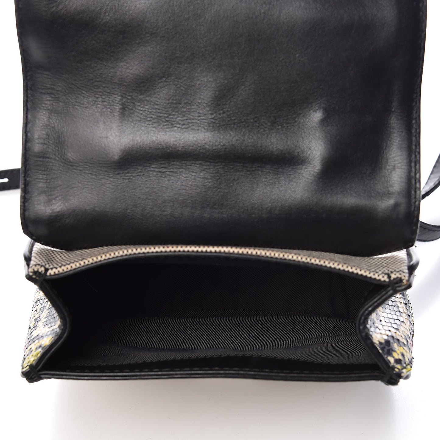 Canvas Ayers Calfskin Tiny Kent Shoulder Bag Black White