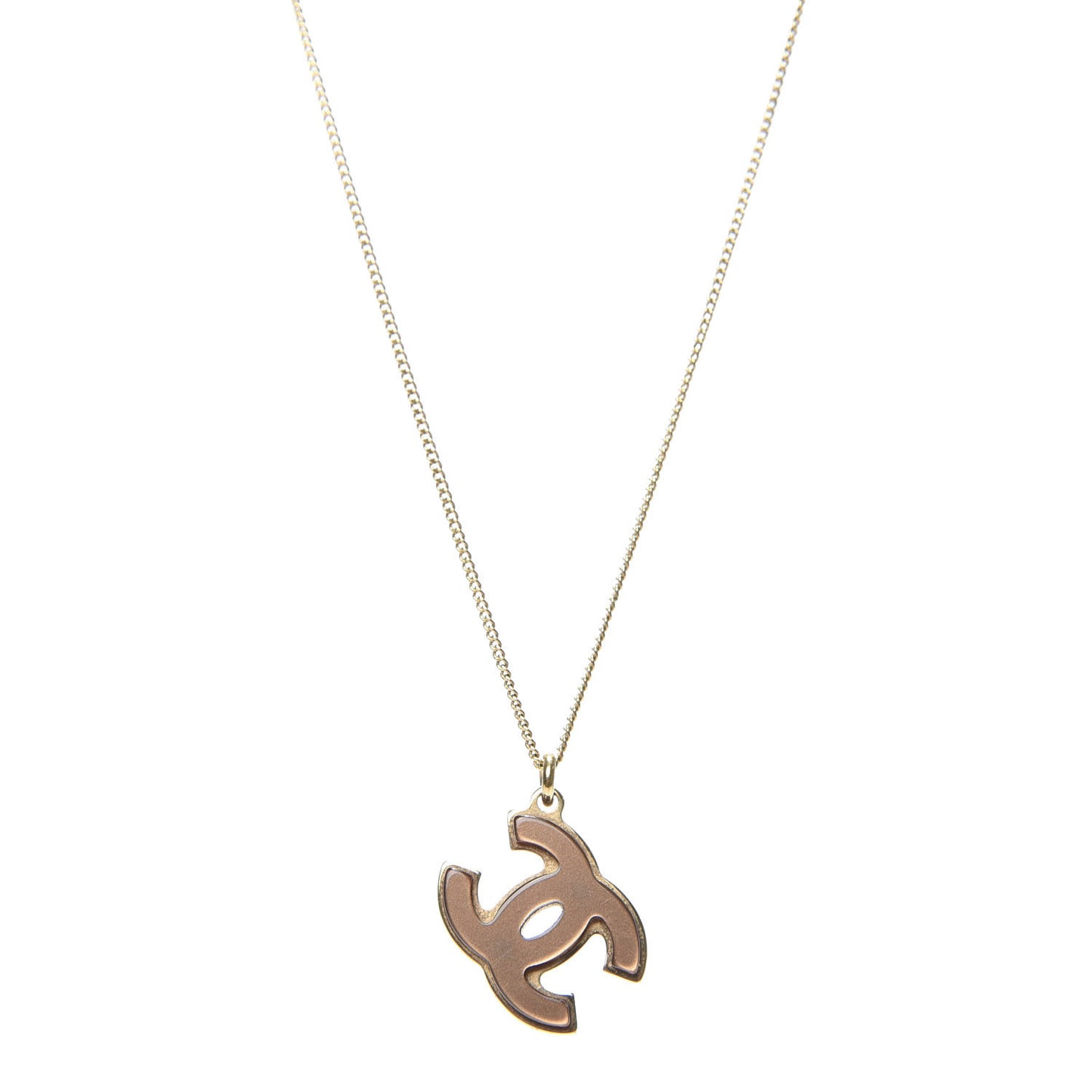 Resin CC Pendant Necklace Gold