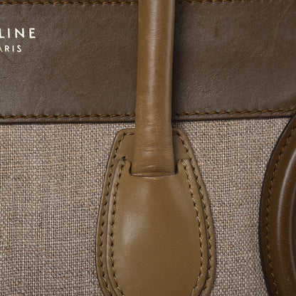 Celine Calfskin Linen Mini Tri-Color Luggage Khaki 19 of 22