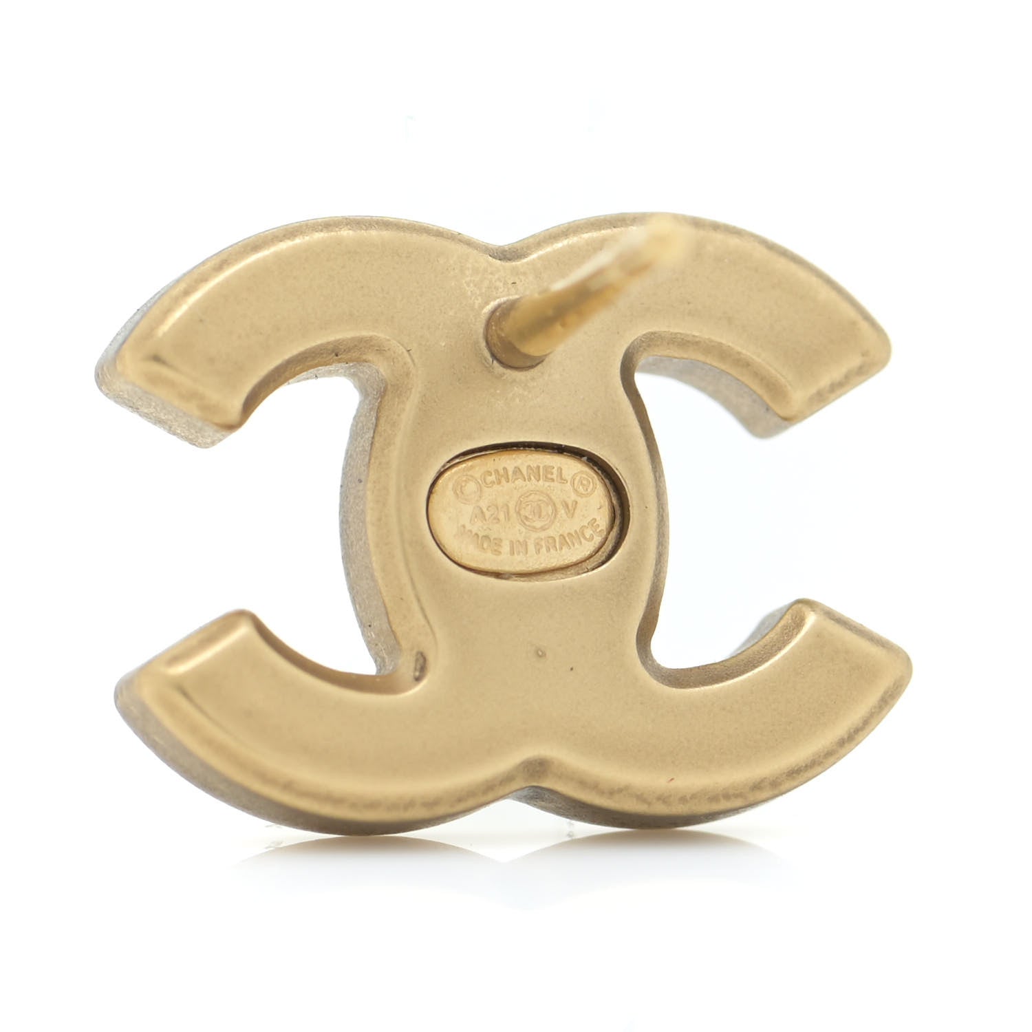 Chanel Crystal CC Earrings Gold 4 of 5