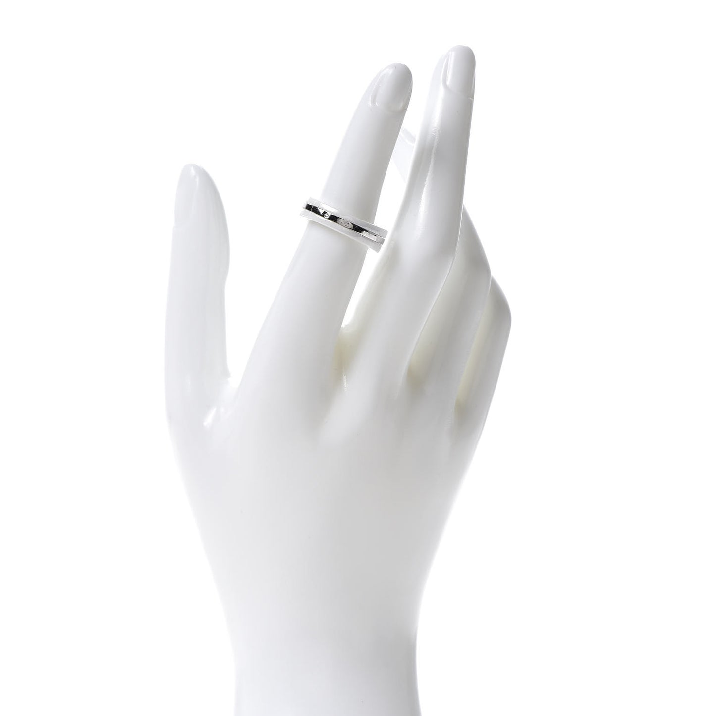 18K White Gold White Ceramic Medium Ultra Ring 51 5.75