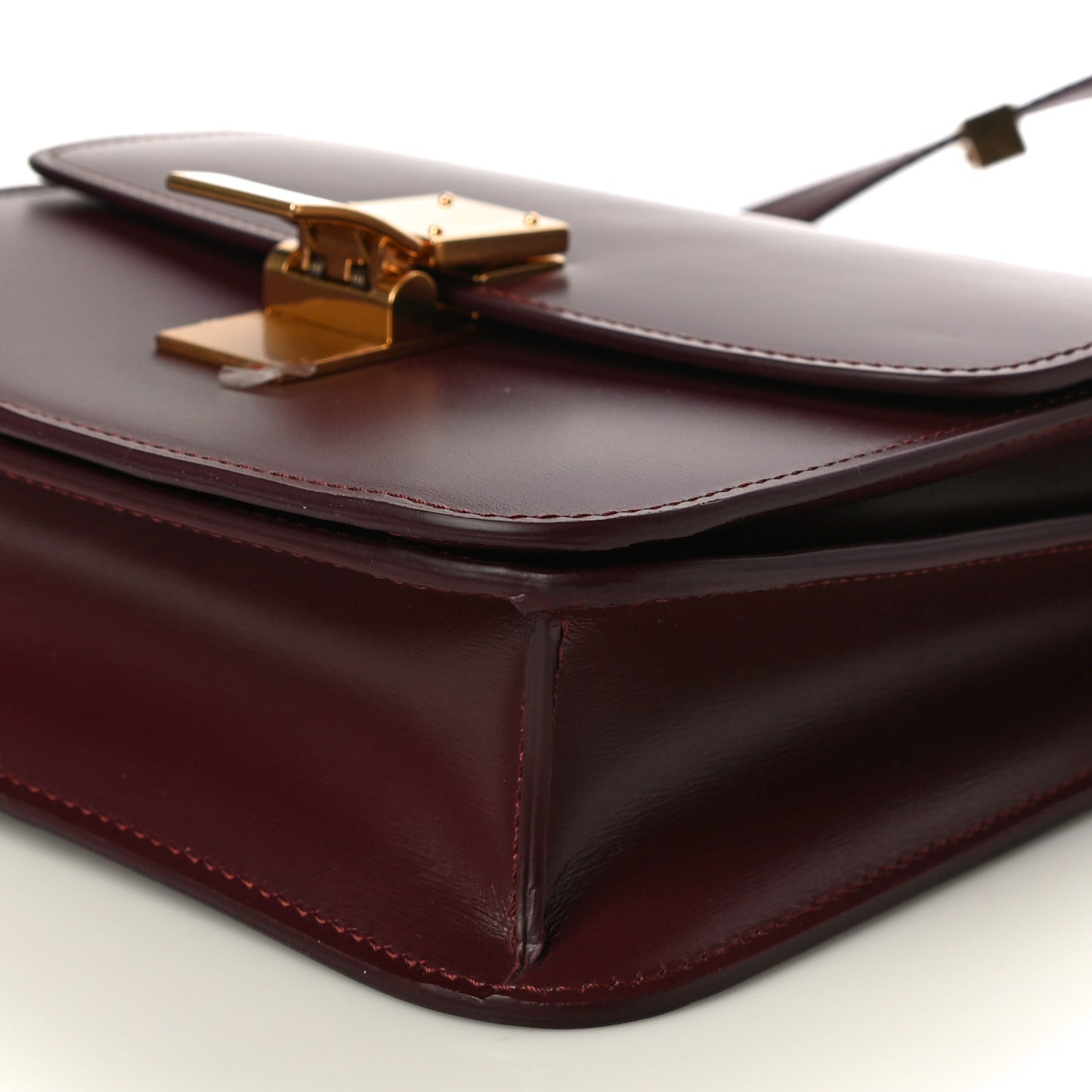 Box Calfskin Teen Classic Box Flap Bag Burgundy
