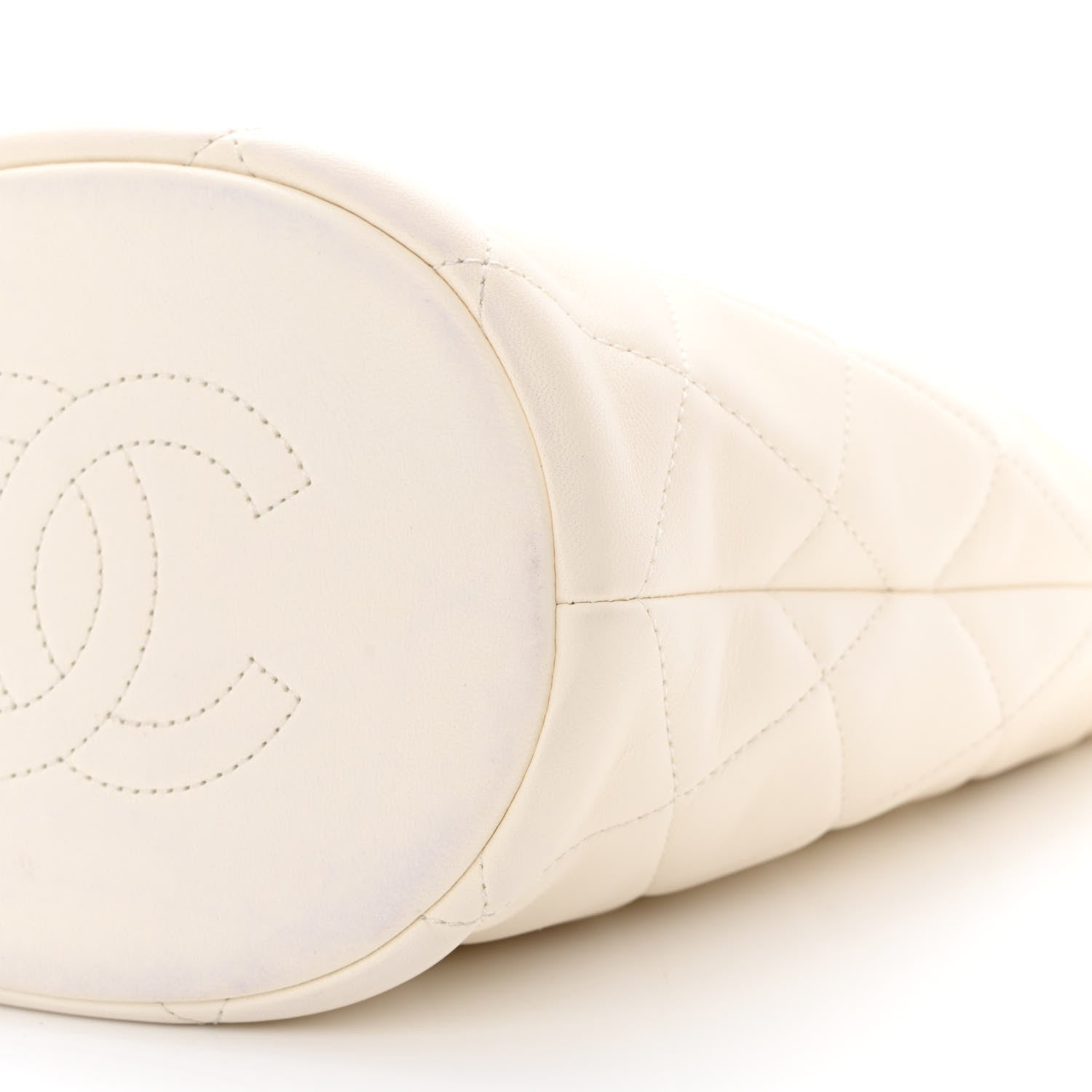 Chanel Lambskin Quilted My Perfect Chain Bucket Drawstring Bag White 11 of 13