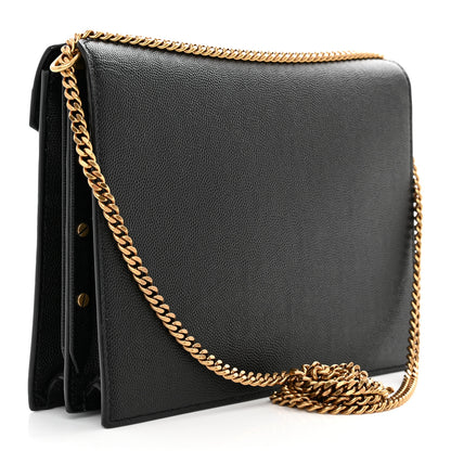 Saint Laurent Grain De Poudre Monogram Cassandra Clasp Bag Black 3 of 10