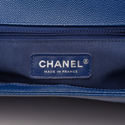 Chanel Caviar Quilted New Medium Boy Flap Blue 5 of 16