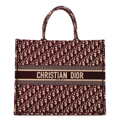Christian Dior Oblique Large Book Tote Burgundy Multicolor 1 of 10
