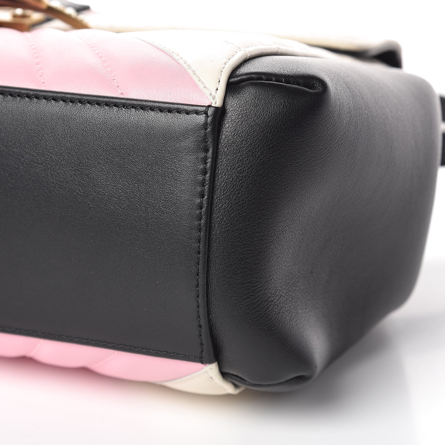 Gucci Calfskin Bamboo Trapuntata Queen Margaret Top Handle Bag Blue Agata Hibiscus Red Mystic White Sugar Pink 11 of 11
