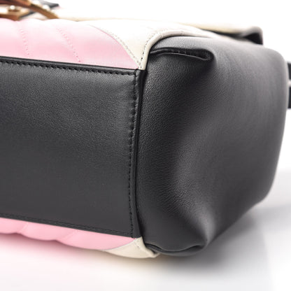 Gucci Calfskin Bamboo Trapuntata Queen Margaret Top Handle Bag Blue Agata Hibiscus Red Mystic White Sugar Pink 11 of 11