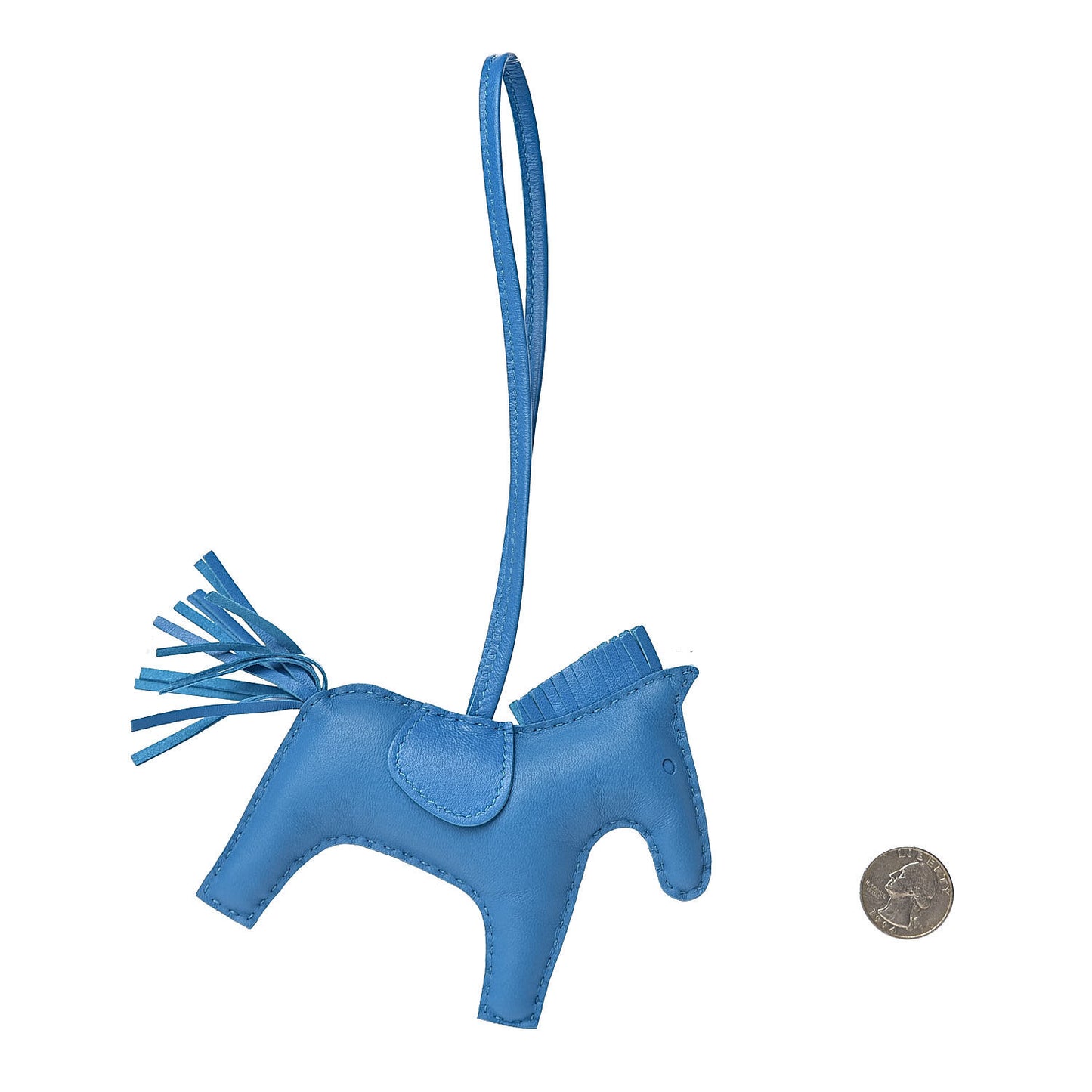Milo Lambskin Grigri Rodeo Horse Bag Charm MM Bleu Zanzibar