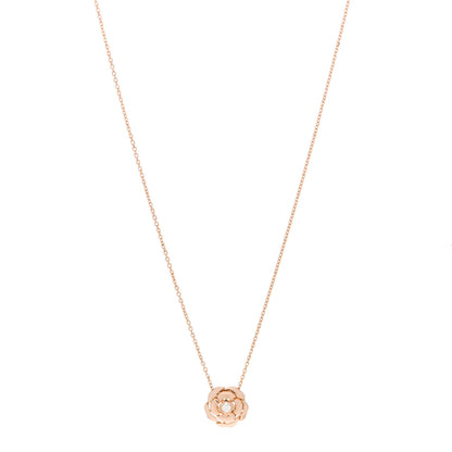 Chanel 18K Rose Gold Diamond Extrait de Camelia Pendant Necklace 1 of 4