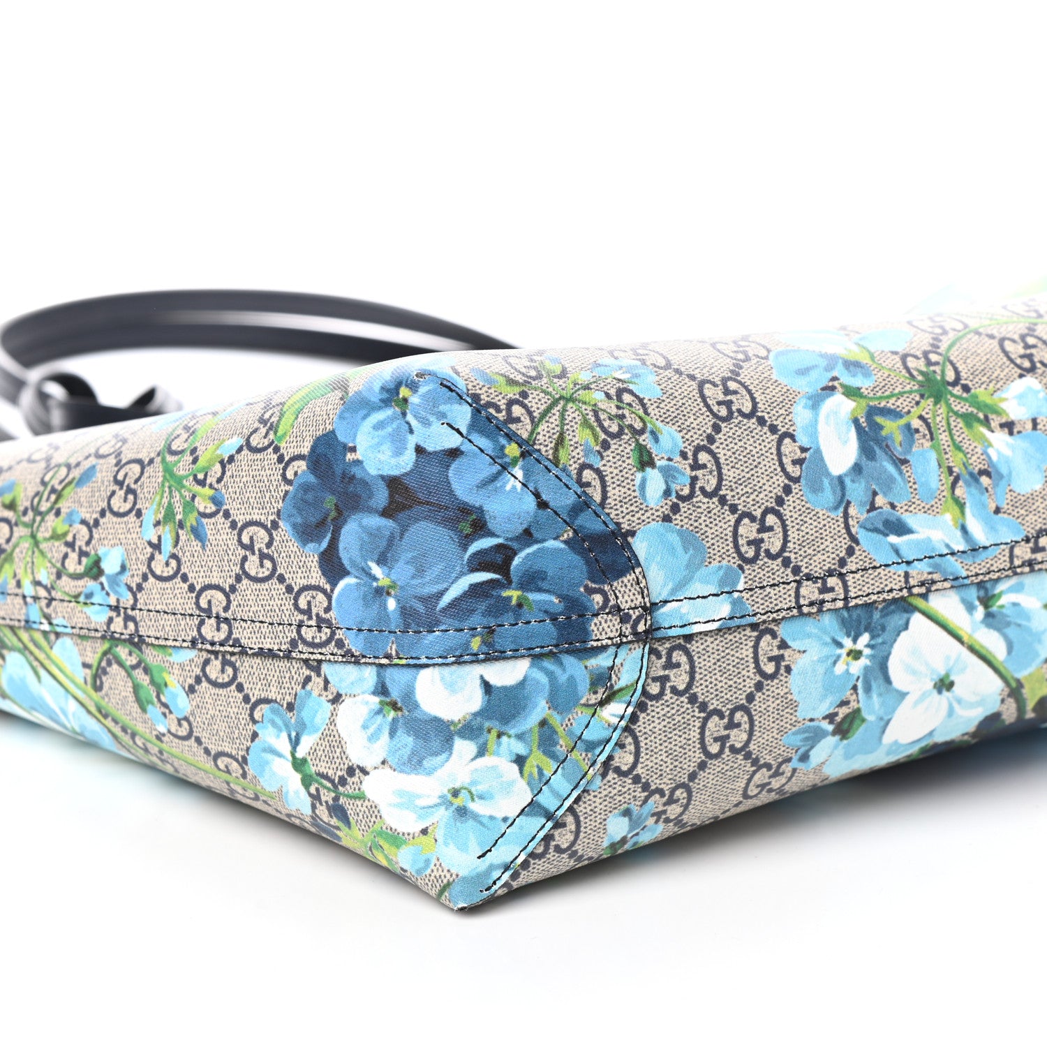 Gucci GG Supreme Monogram Blooms Medium Reversible Tote Beige Blue Navy 11 of 12