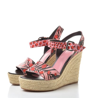 Louis Vuitton Monogram Jungle Dots Espadrille Wedge Sandal 37 Sugar Pink Poppy 3 of 8
