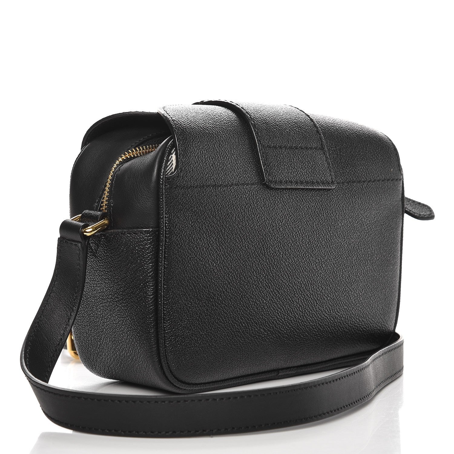 Burberry Soft Grain Calfskin Small Buckle Zip Bag Black 3 of 8