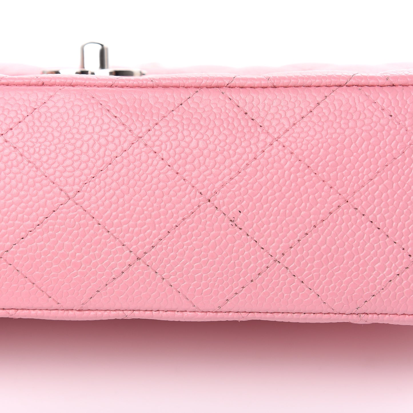 Caviar Quilted Medium Double Flap Pink
