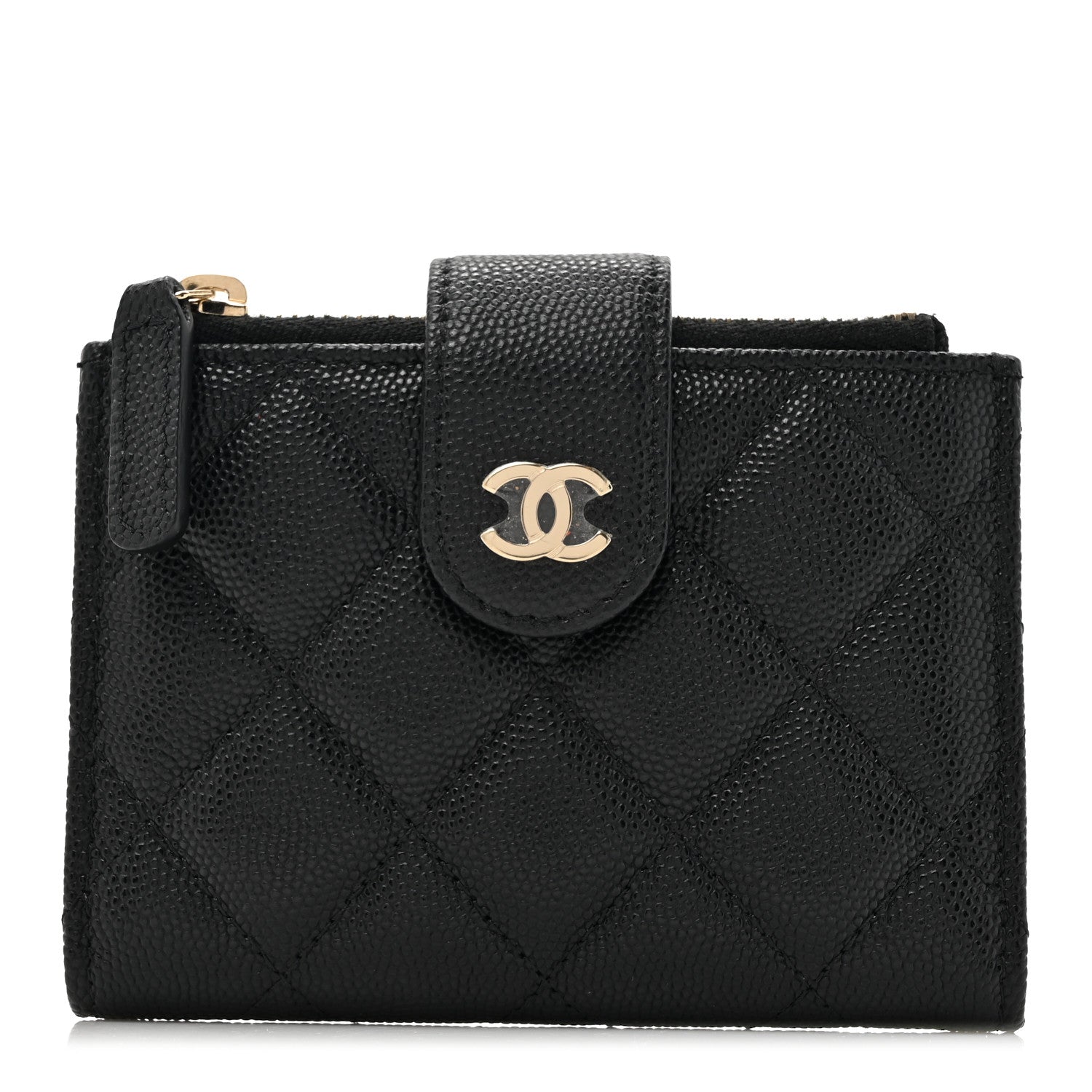 Chanel Caviar Quilted Compact Zipped Pocket Wallet Black 1 of 10