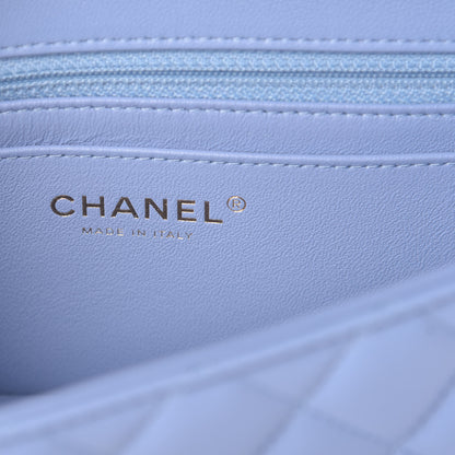 Chanel Lambskin Quilted Mini Rectangular Flap Light Blue 6 of 11