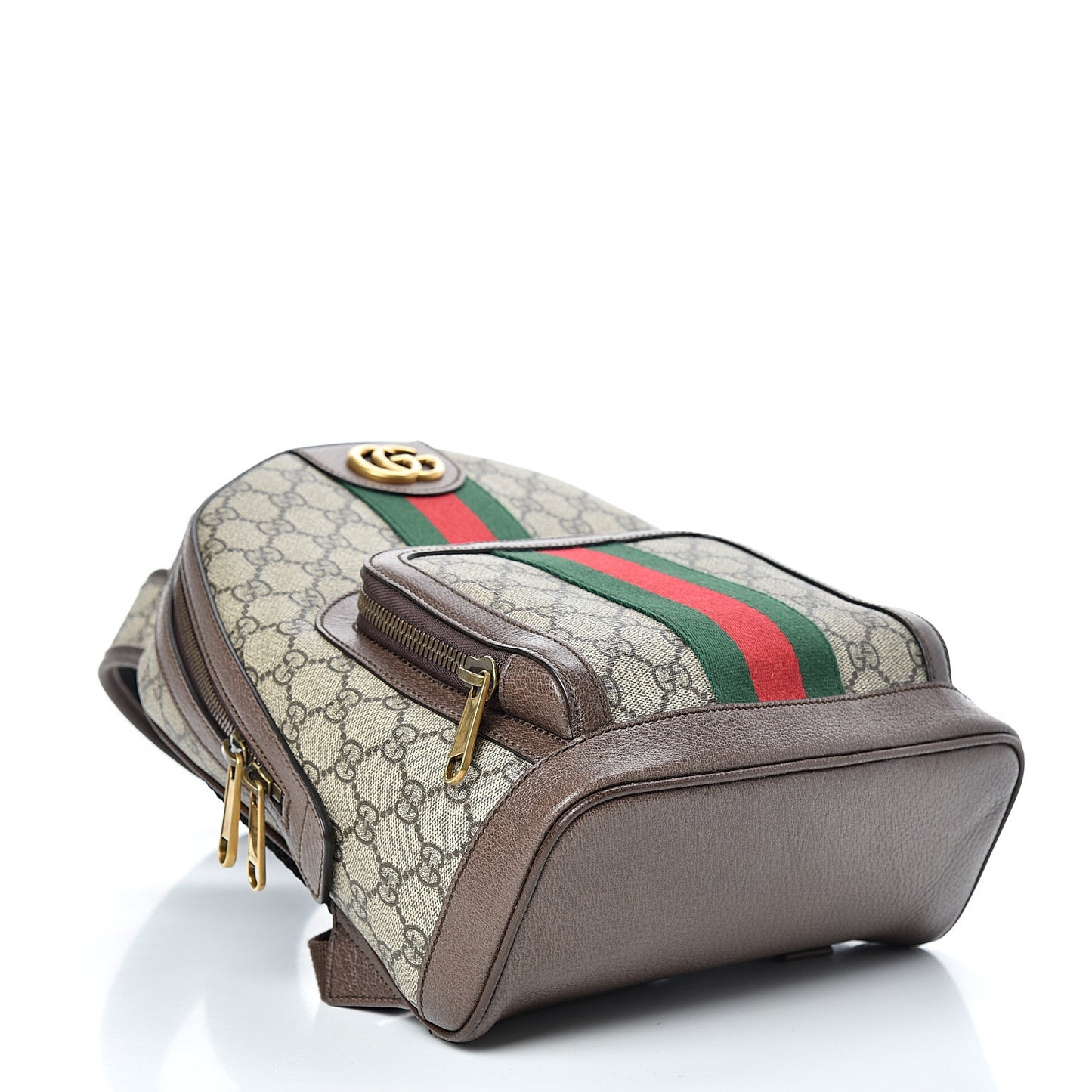 GG Supreme Monogram Calfskin Web Small Ophidia Day Backpack Beige Ebony New Acero