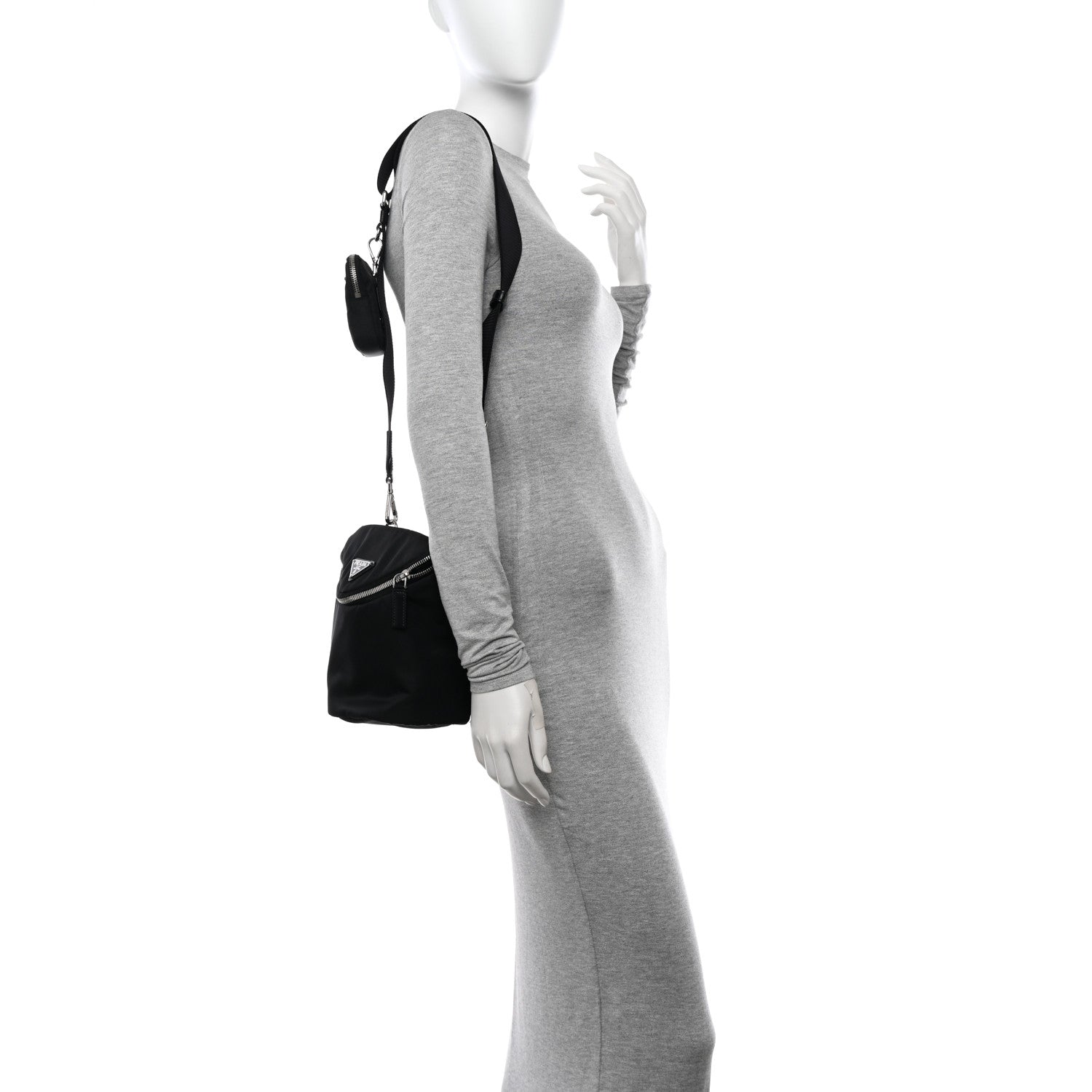 Prada Re-Nylon Tessuto Zipped Triangle Crossbody Bag Black 2 of 9