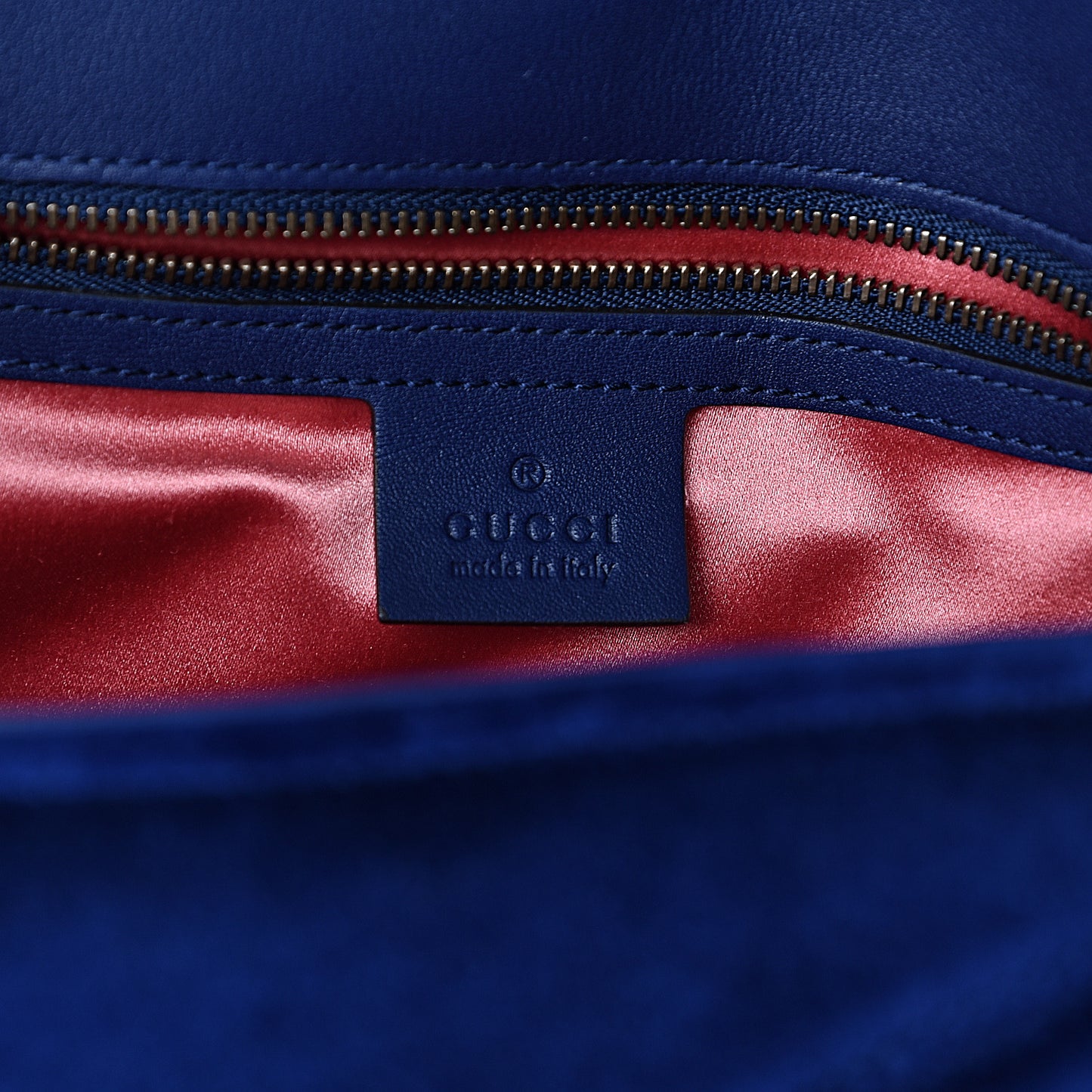 Velvet Matelasse Small GG Marmont Shoulder Bag Cobalt Blue