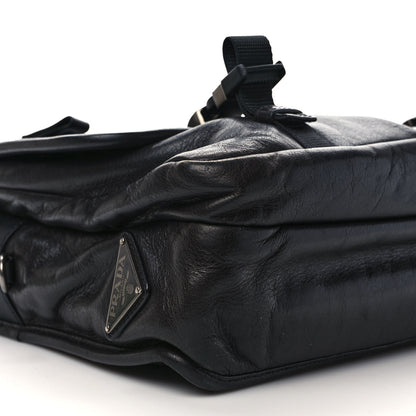 Prada Soft Calf Saffiano Travel Messenger Bag Black 7 of 9