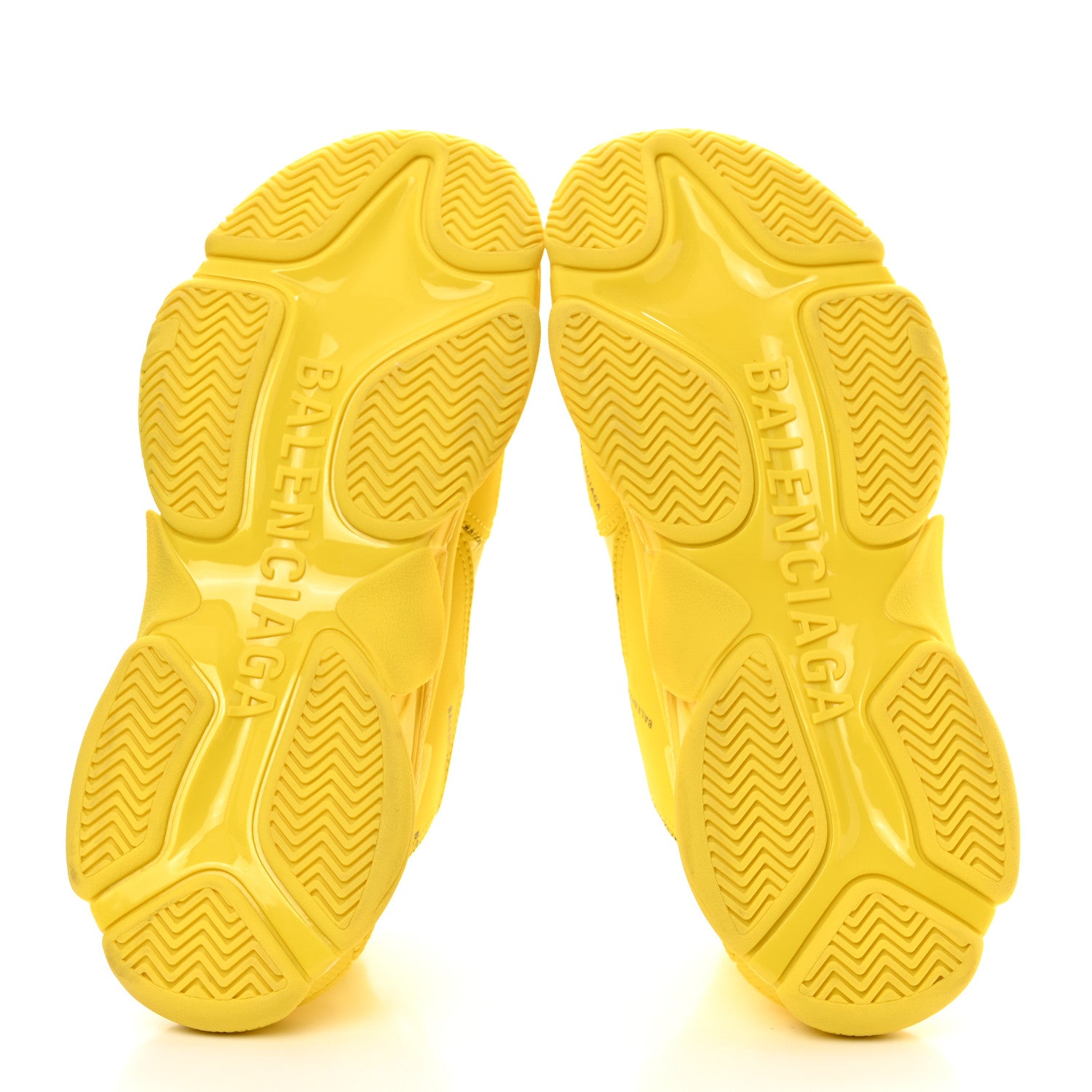 Balenciaga Calfskin Allover Logo Mens Triple S Sneakers 43 Yellow 5 of 8