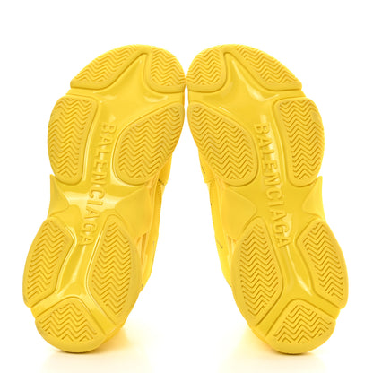 Balenciaga Calfskin Allover Logo Mens Triple S Sneakers 43 Yellow 5 of 8