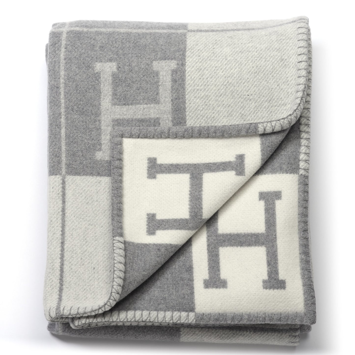 Wool Cashmere Avalon III Blanket Ecru Gris Clair
