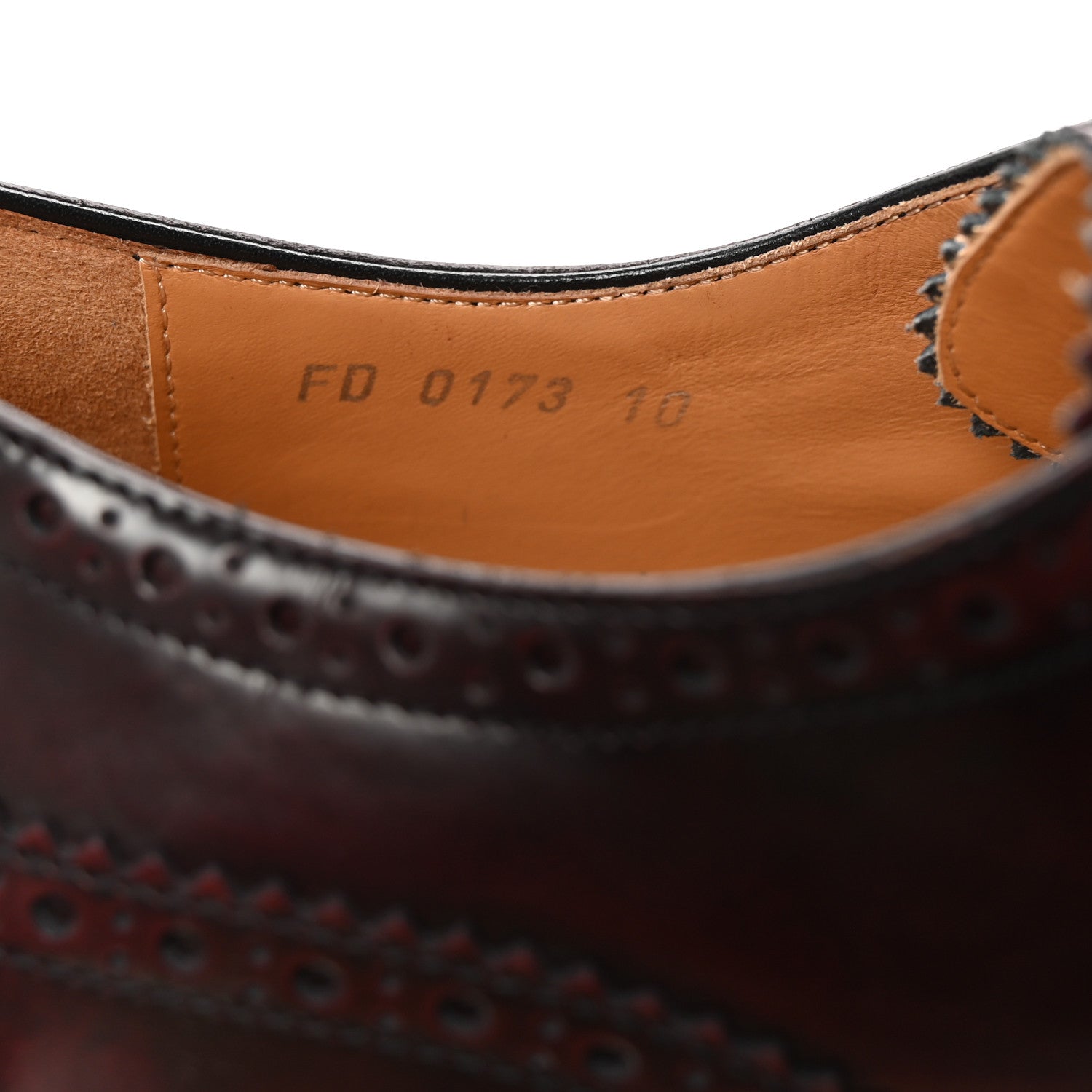 Louis Vuitton Glazed Calfskin Mens Brogue Derby Lace Up Shoes 10 Burgundy 9 of 10