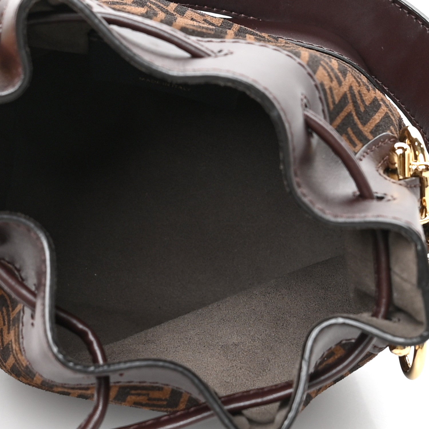 Fendi Suede Vitello King F is Fendi Micro FF Mini Mon Tresor Bucket Bag Sigaro Marrone Ebano 5 of 10