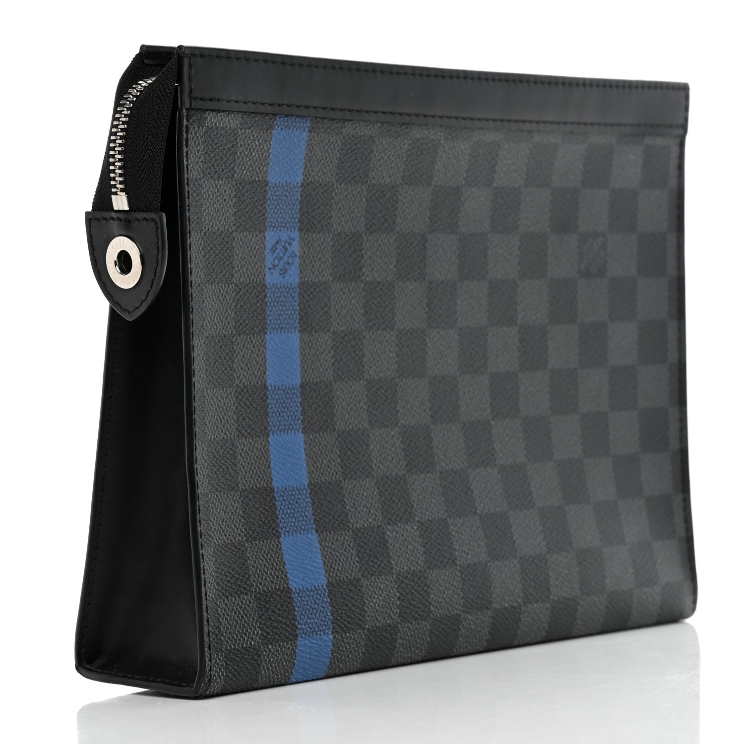 Louis Vuitton Damier Graphite Stripe Pochette Voyage MM Blue 3 of 8
