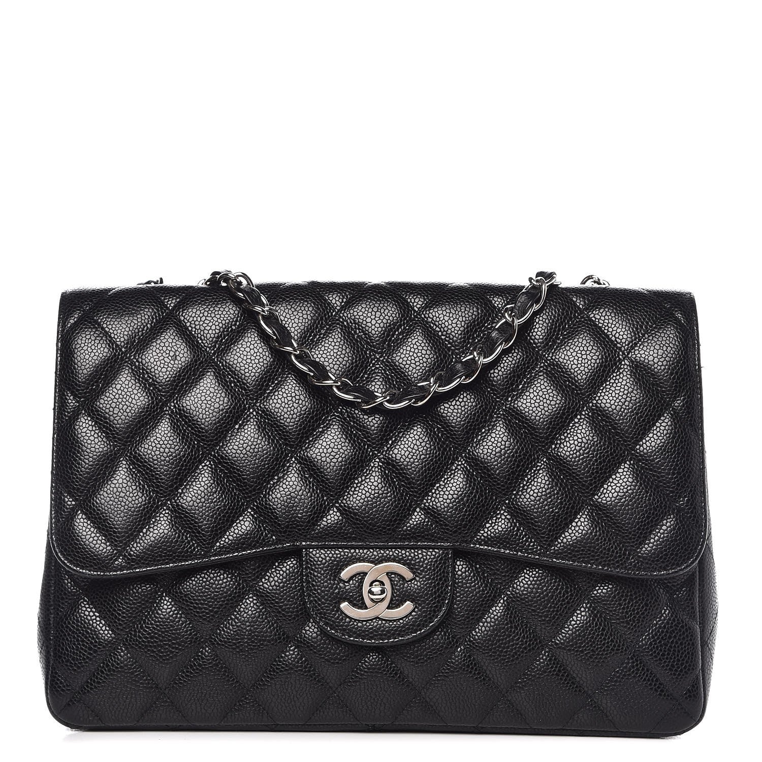 Chanel Caviar Quilted Jumbo Single Flap Black 1 of 9