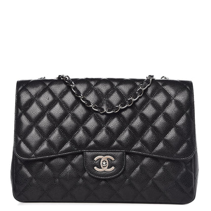 Chanel Caviar Quilted Jumbo Single Flap Black 1 of 9