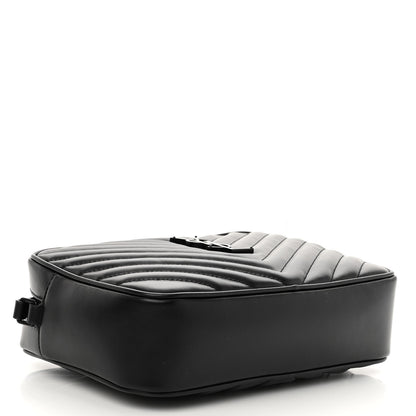 Saint Laurent Calfskin Matelasse Monogram Monochrome Lou Camera Bag Black 4 of 9