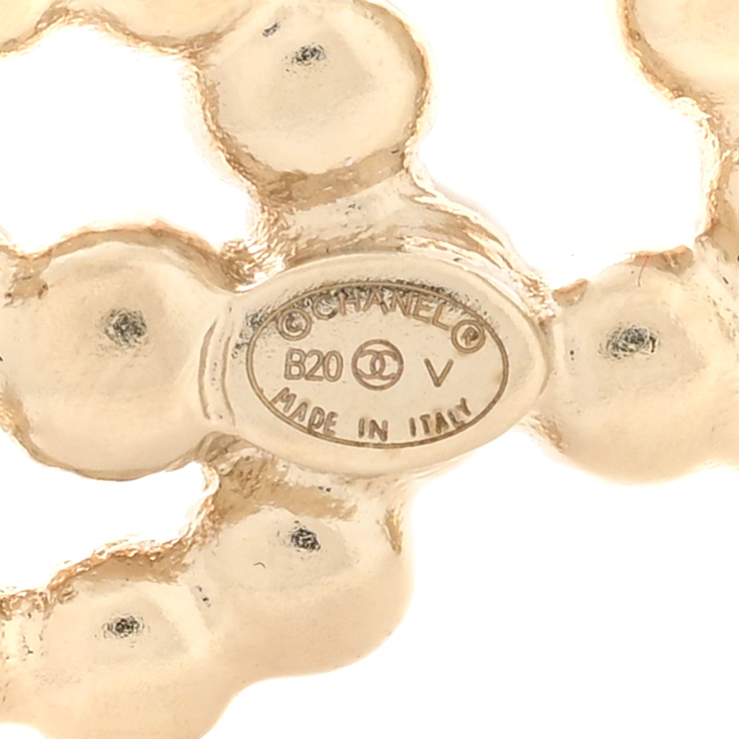 Chanel Metal Glass Swirling Pearls Brooch Pin Gold 4 of 4