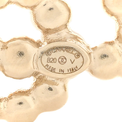 Chanel Metal Glass Swirling Pearls Brooch Pin Gold 4 of 4