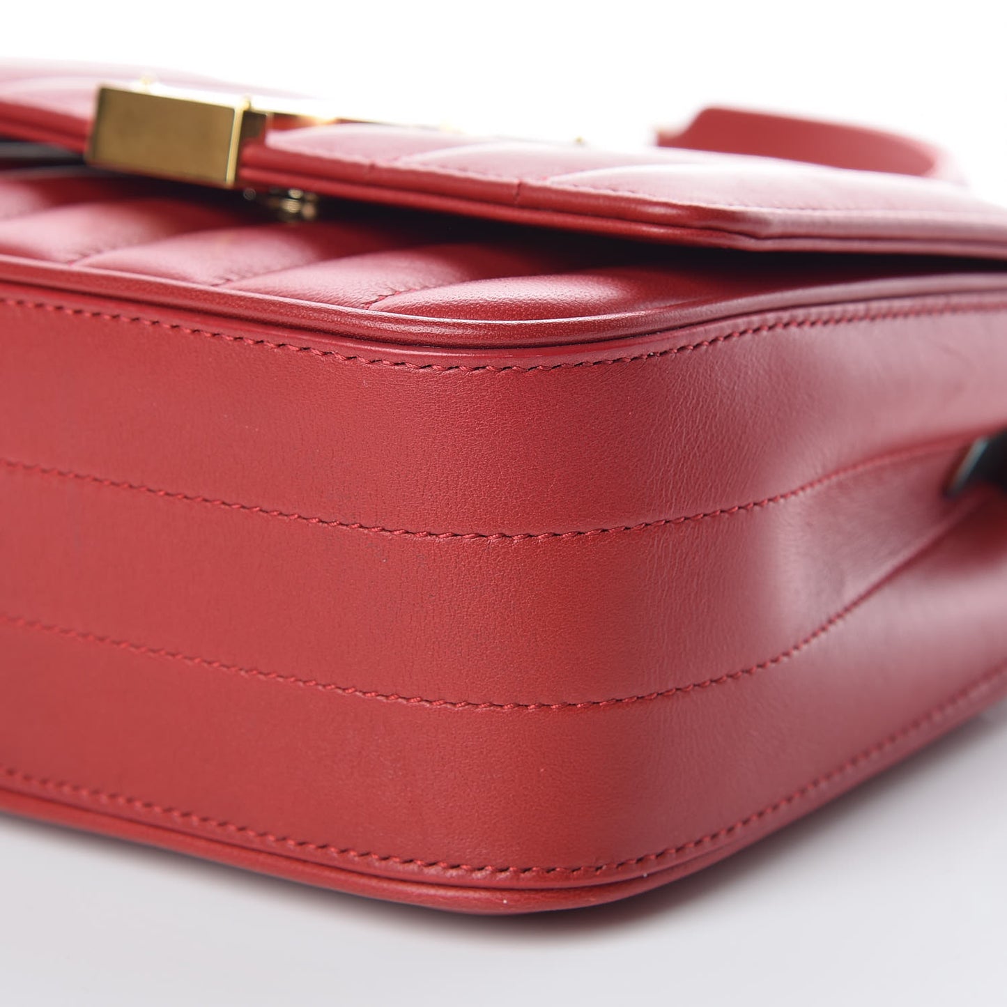 Lambskin Matelasse Monogram Small Vicky Chain Bag Red