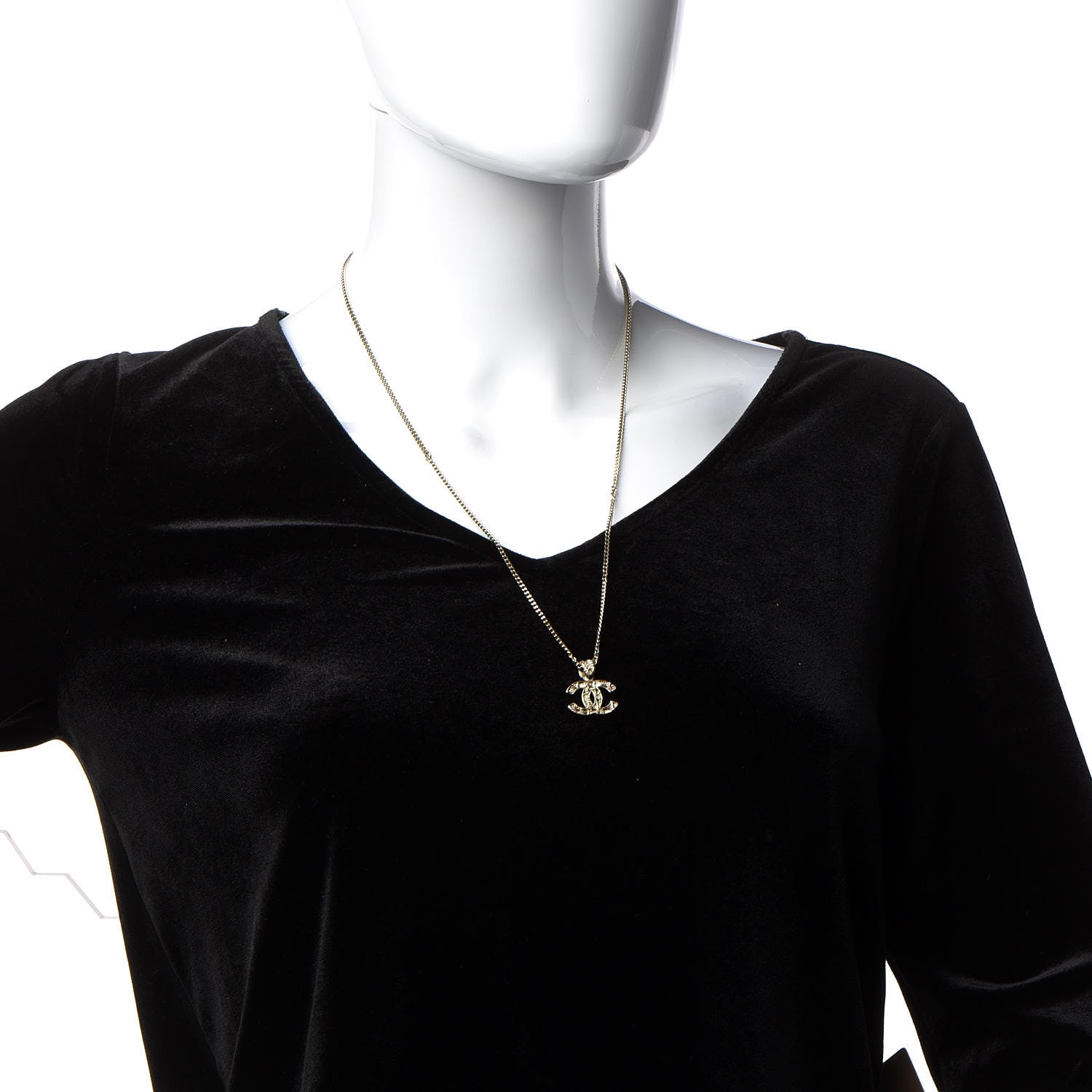 Chanel CC Chain Pendant Necklace Gold 2 of 6