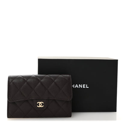 Chanel Caviar Quilted Medium Flap Wallet Dark Purple 8 of 8