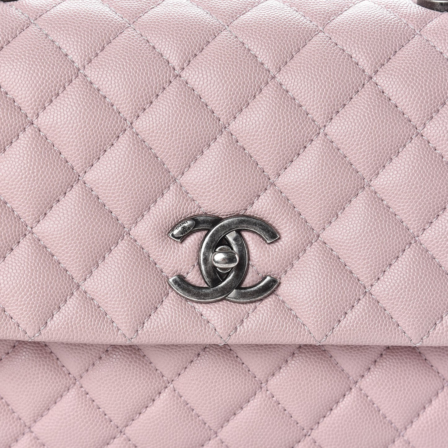 Caviar Quilted Medium Coco Handle Flap Light Pink