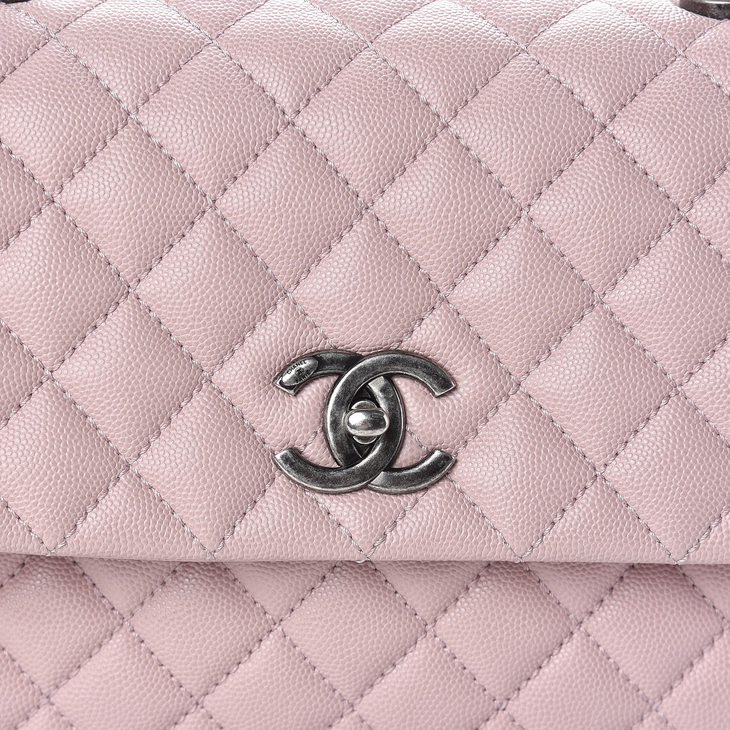 Chanel Caviar Quilted Medium Coco Handle Flap Light Pink 8 of 10