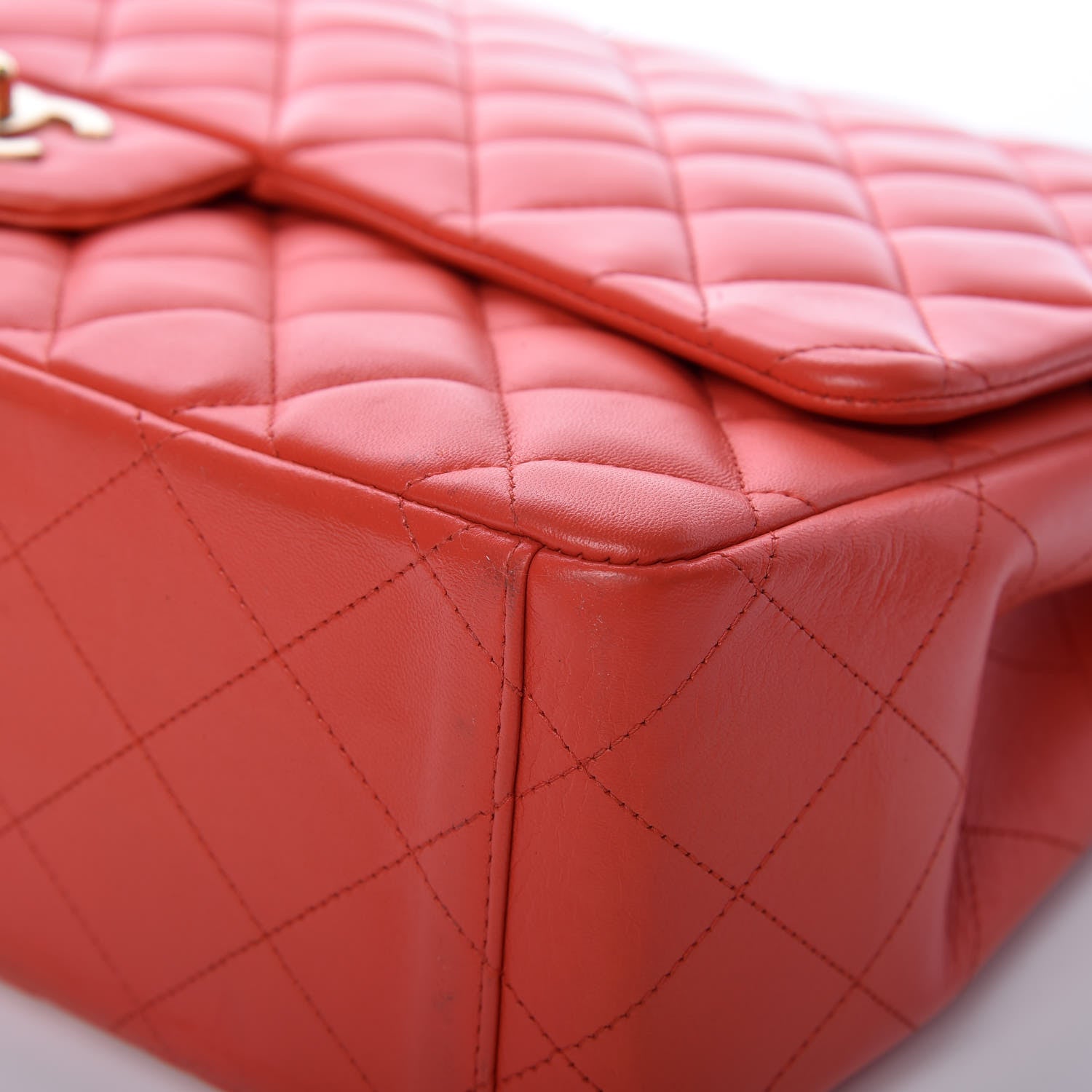 Chanel Lambskin Quilted Maxi Single Flap Red 12 of 15