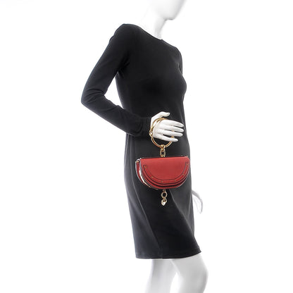 Chloe Calfskin Small Nile Bracelet Minaudiere Bag Dahlia Red 3 of 8