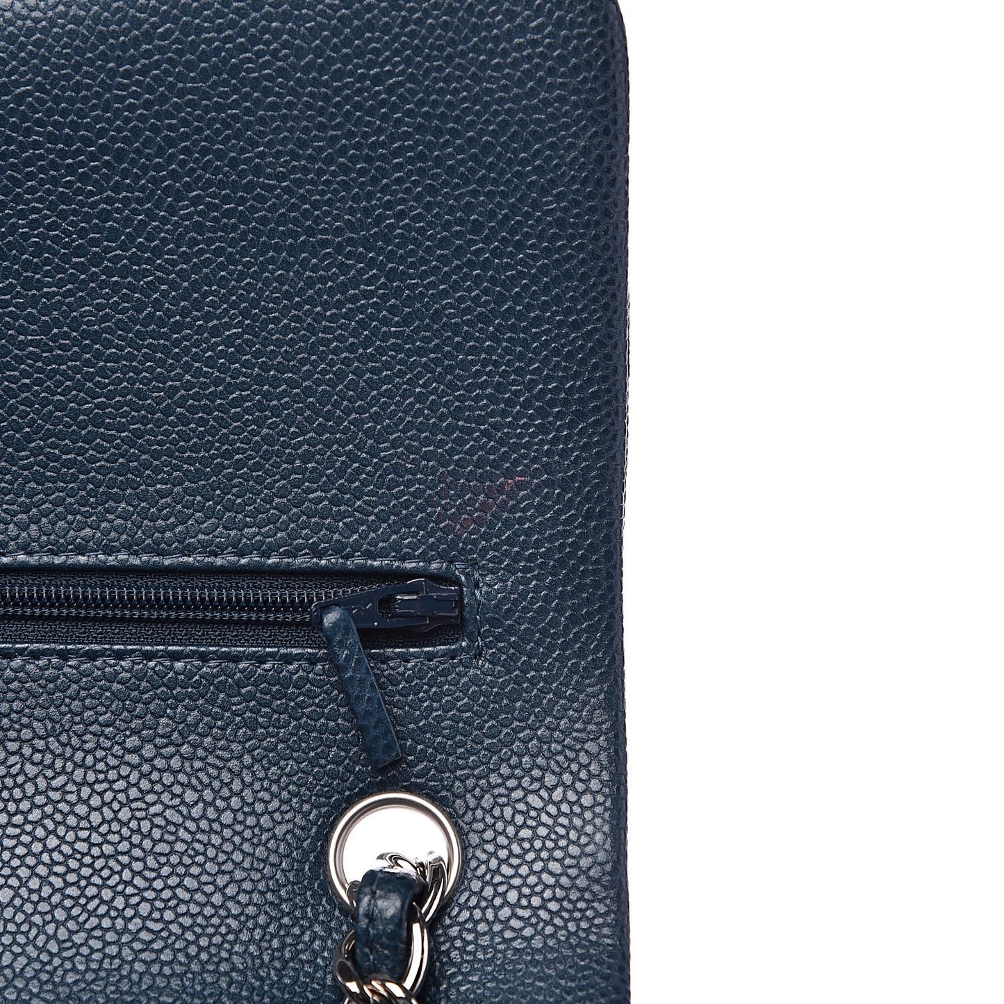 Caviar Quilted Jumbo Double Flap Dark Blue
