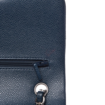 Chanel Caviar Quilted Jumbo Double Flap Dark Blue 11 of 16
