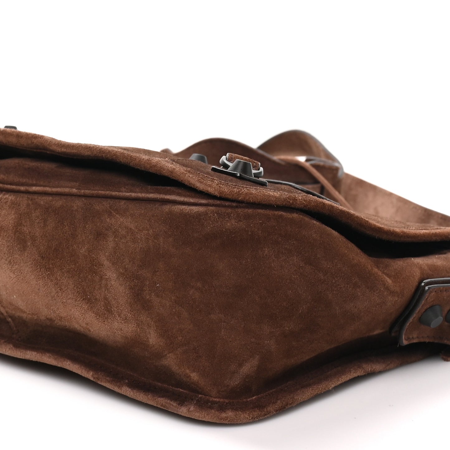 Waxed Suede Calfskin Classic Hardware Le City Flap Light Espresso